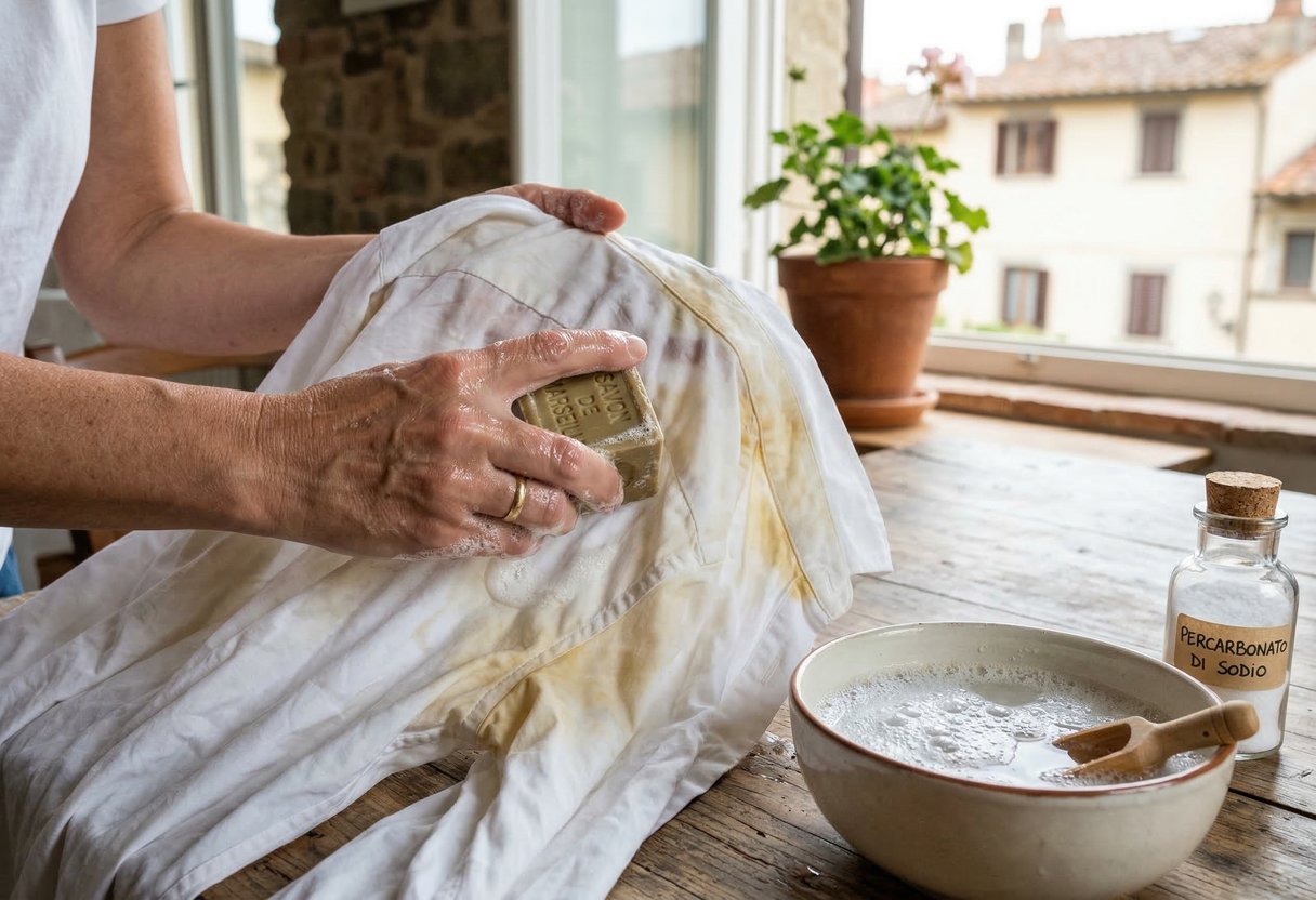 vestiti ingialliti sbiancati prodotti nonna